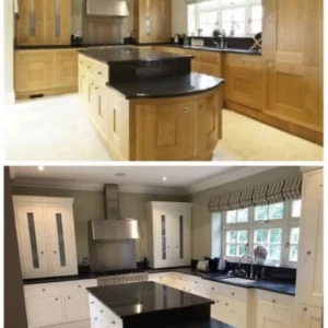 Kitchen respray before & after