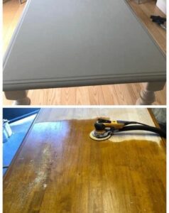 Furniture respray before & after