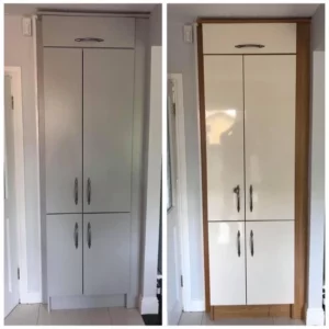 Wardrobe respray before and after